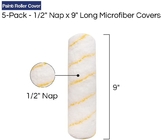Paint Roller Covers - 1/2 X 9 Inch Microfiber 5 Pack